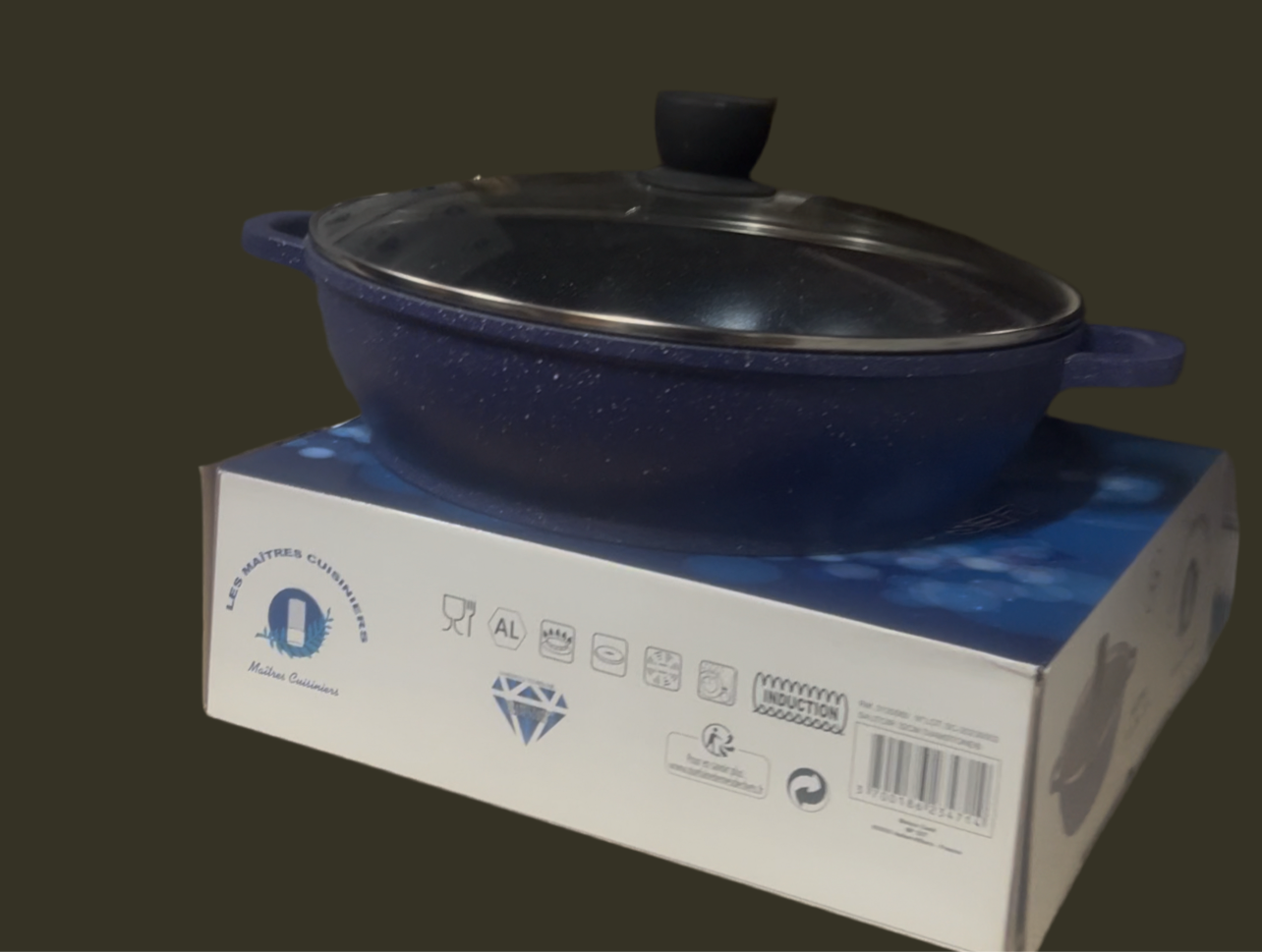 SAUTOIR PLATE 32 cm Bleu