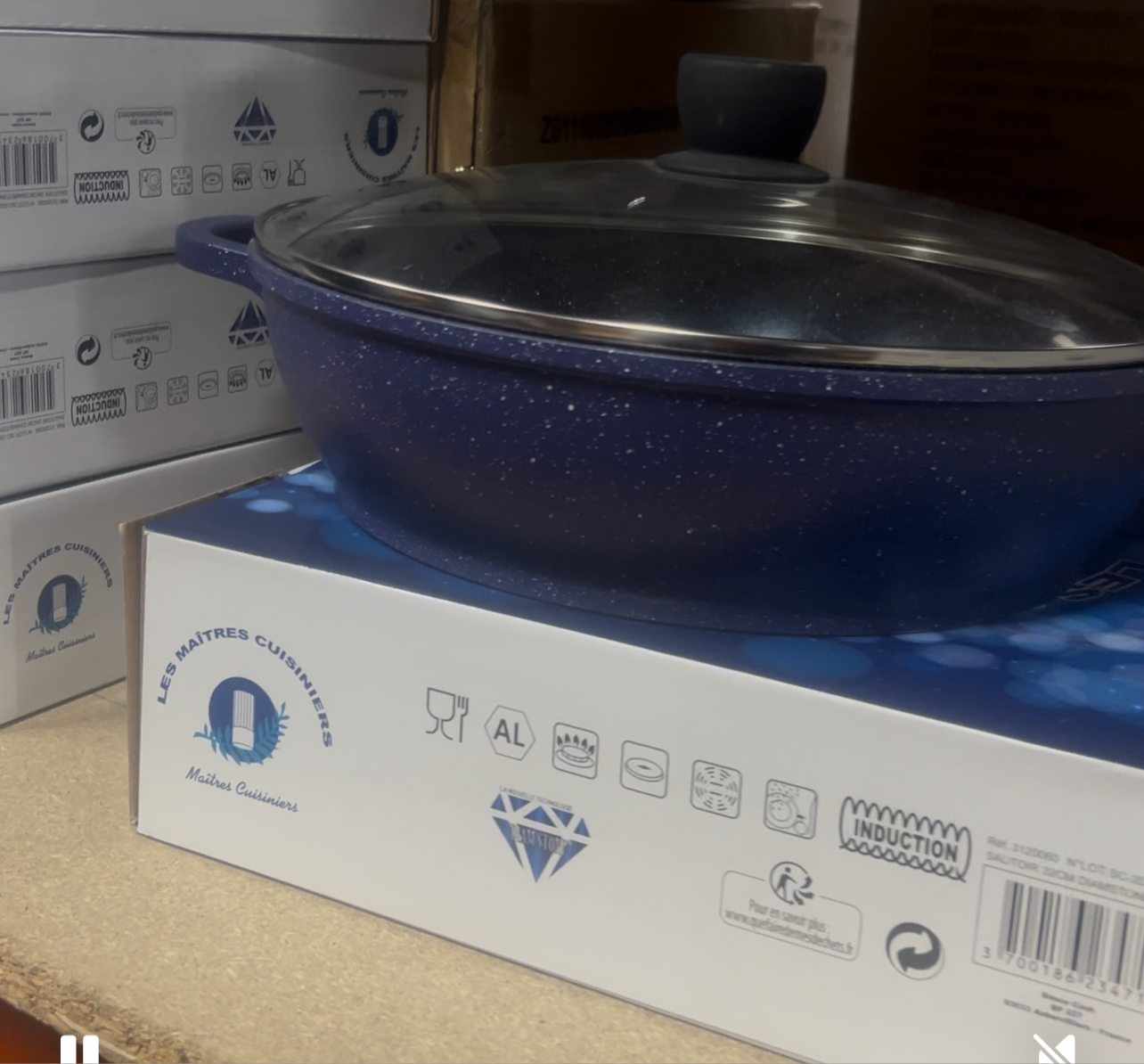 SAUTOIR PLATE 32 cm Bleu