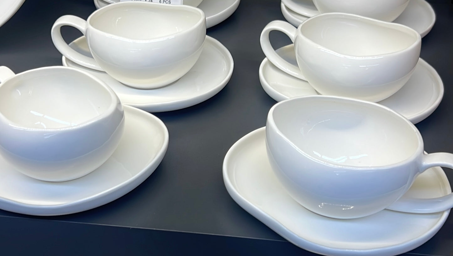 TASSE A CAFE 6 pcs+6 sous tasses- grande taille