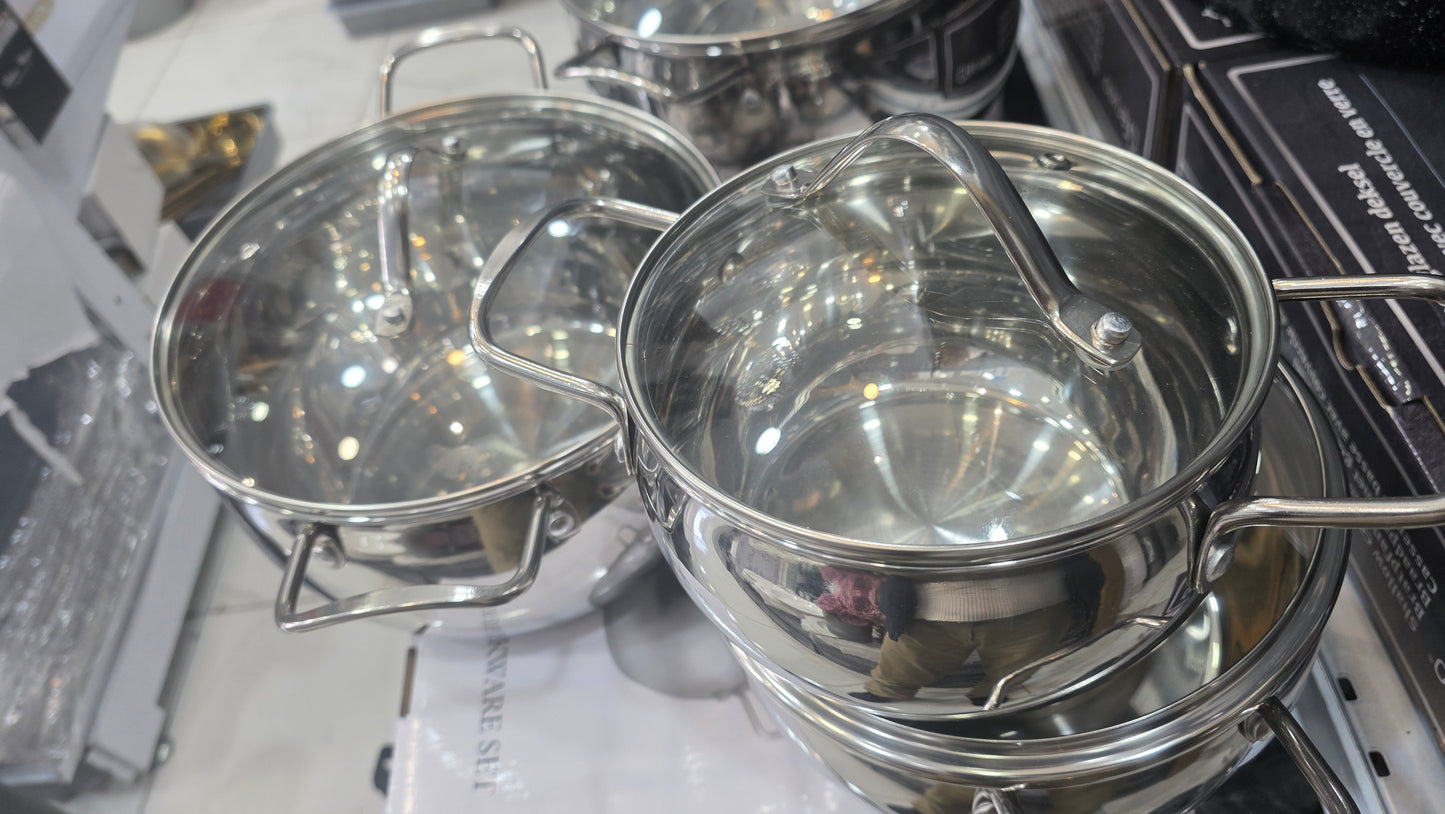 BATTERIE DE CUSINE INOX 18-10 8 PCS