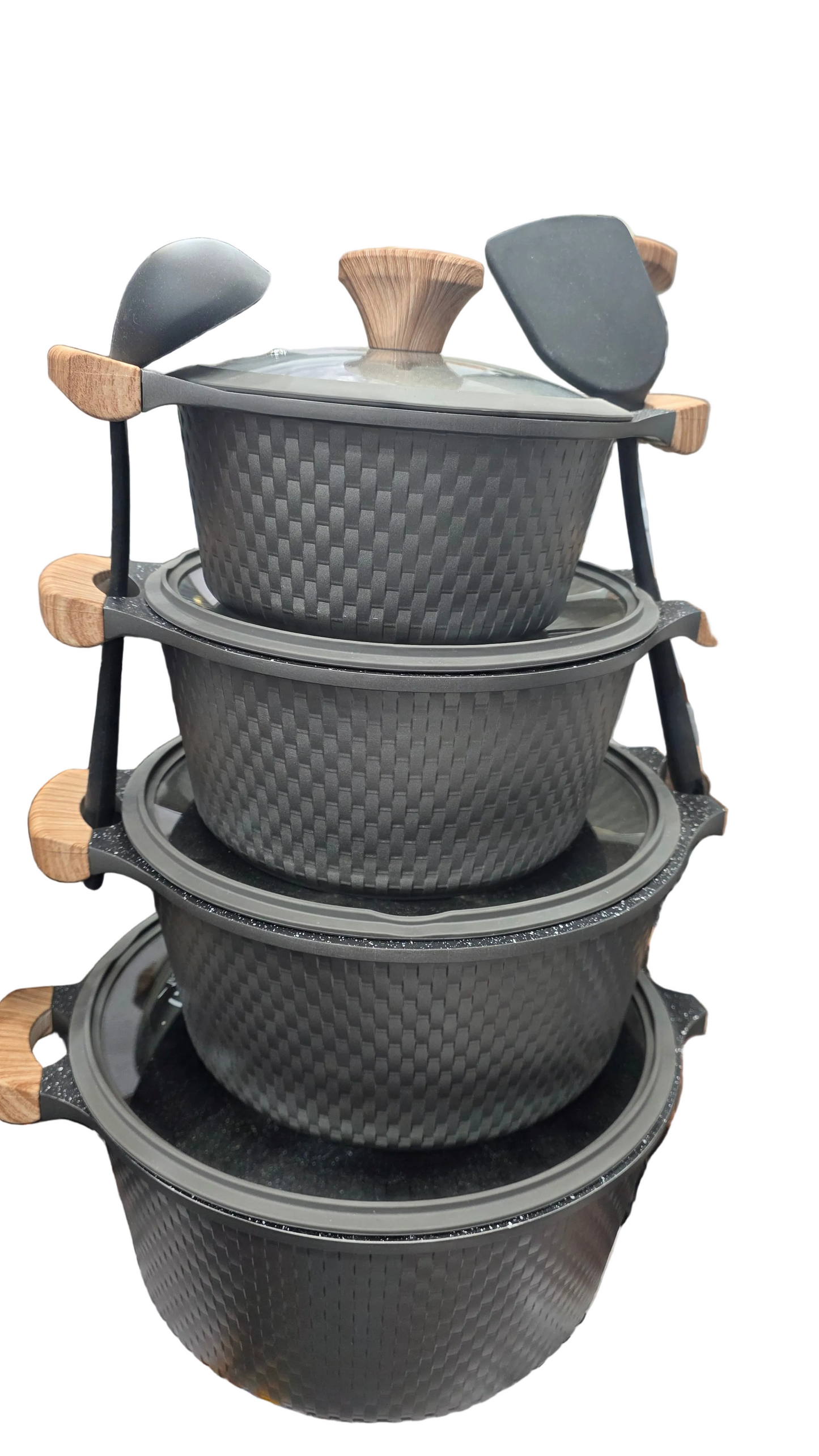 Batteri de cuisine diamant 12 pcs INDUCTION - Grise