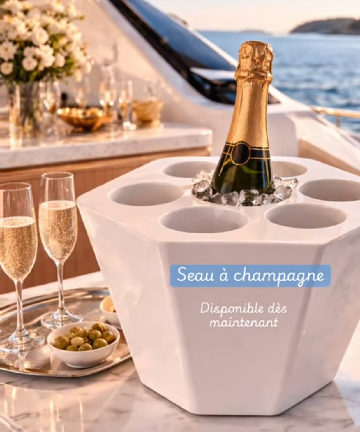 Sceau à Chamgne avec la pièce à trou de bouteille