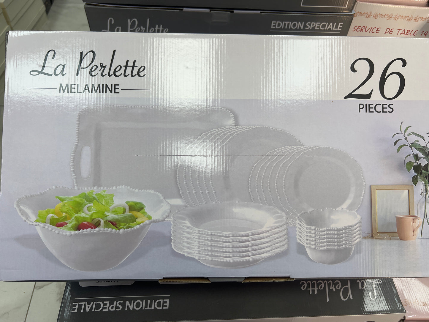 SERVICE 26 pcs Melaminé- modèle Boule design