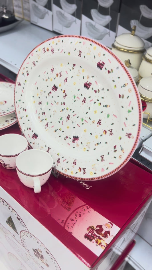 SERVICE NOEL 14 pcs+ 6 TASSES NOEL : TOTAL 20 pcs avec la livraison comprise