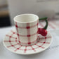 6 TASSE À CAFE CERISE AVEC 6 SOUS TASSE