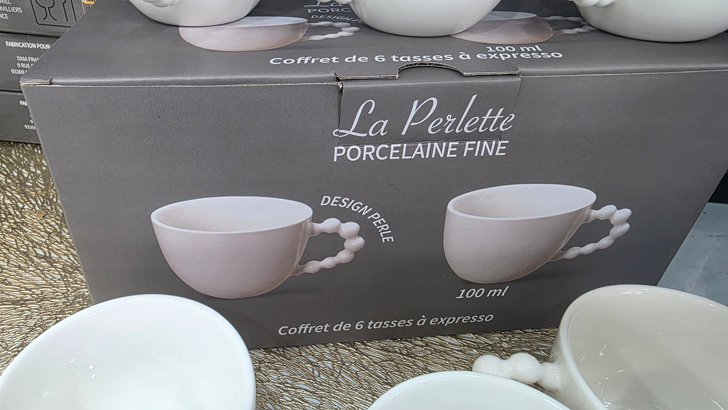 6 TASSE A CAFE  EXPRRSSO 100 ml. PERLETTE
