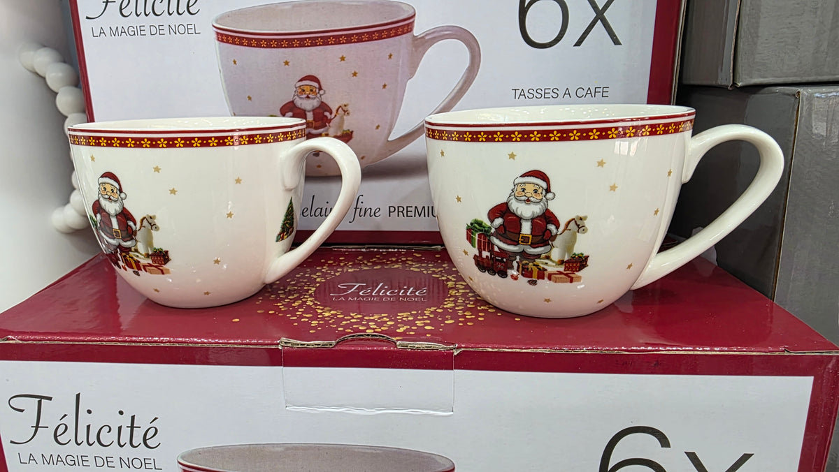 6 TASSES NOËL EN PORCELAINE HAUTE GAMME