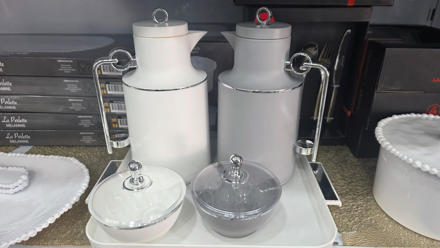 ENSEMBLE DE 2 Thermos 1 lt- 2 sucriers- Un plateau