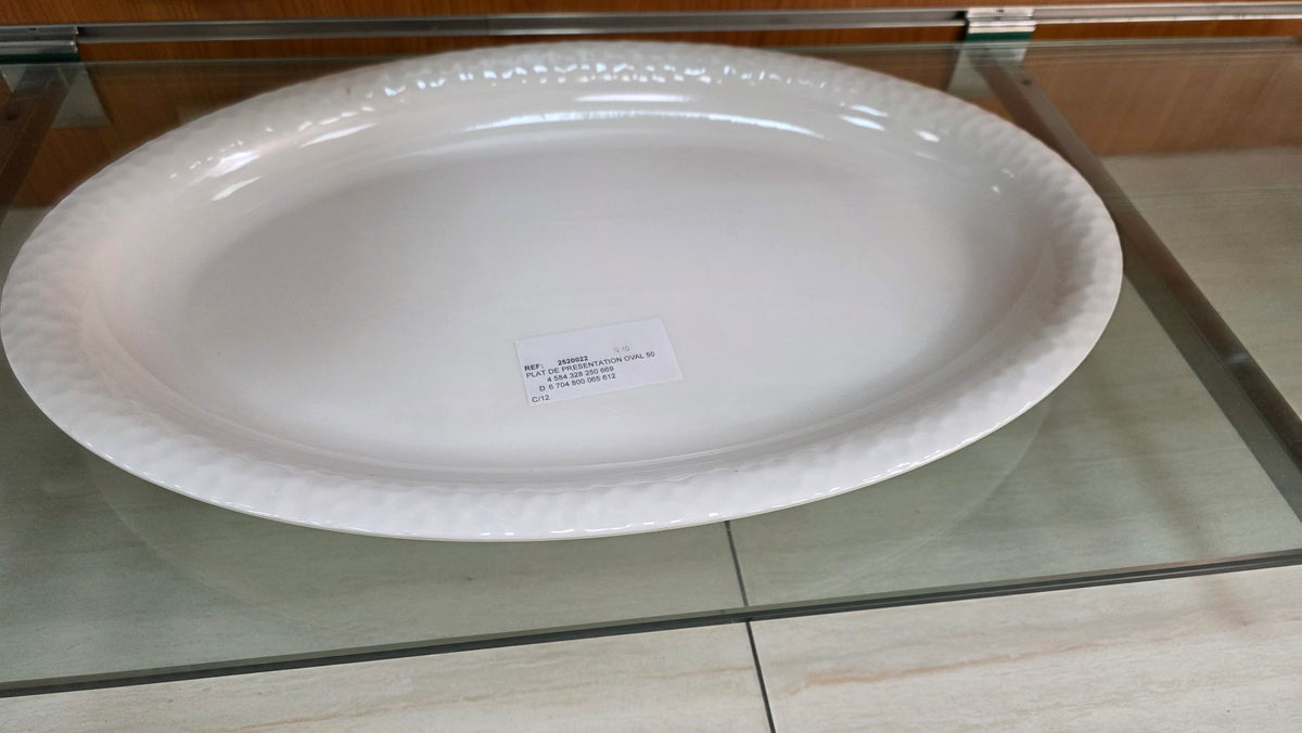 PLATEAU OVAL en mélamine  50 CM- le lot de 12 plateaux