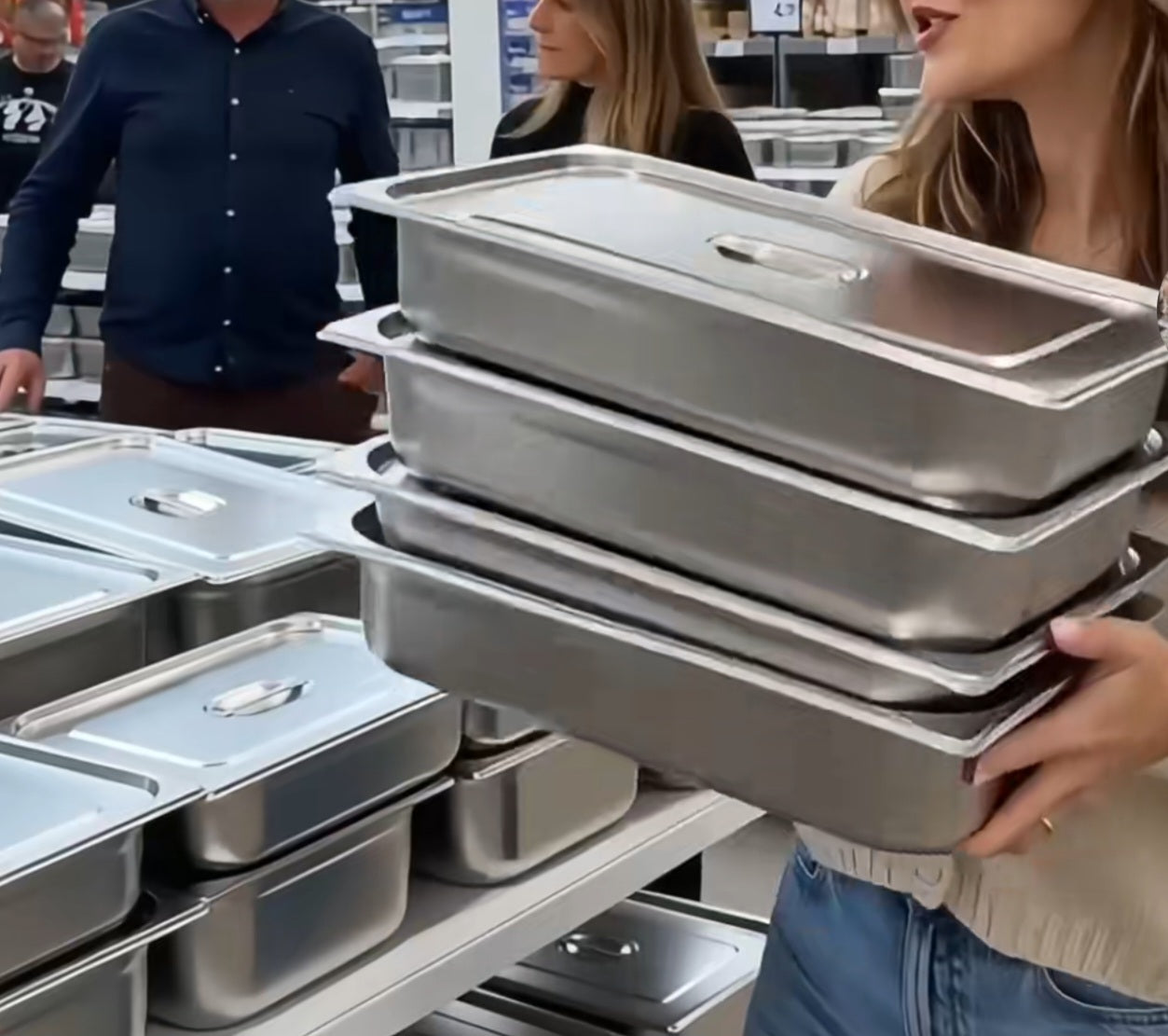 4 BACS GASTRONOMIQUE INOX 53x33x10 cm- PROMOTION