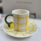 6 tasses à café Citron avec 6 sous tasses