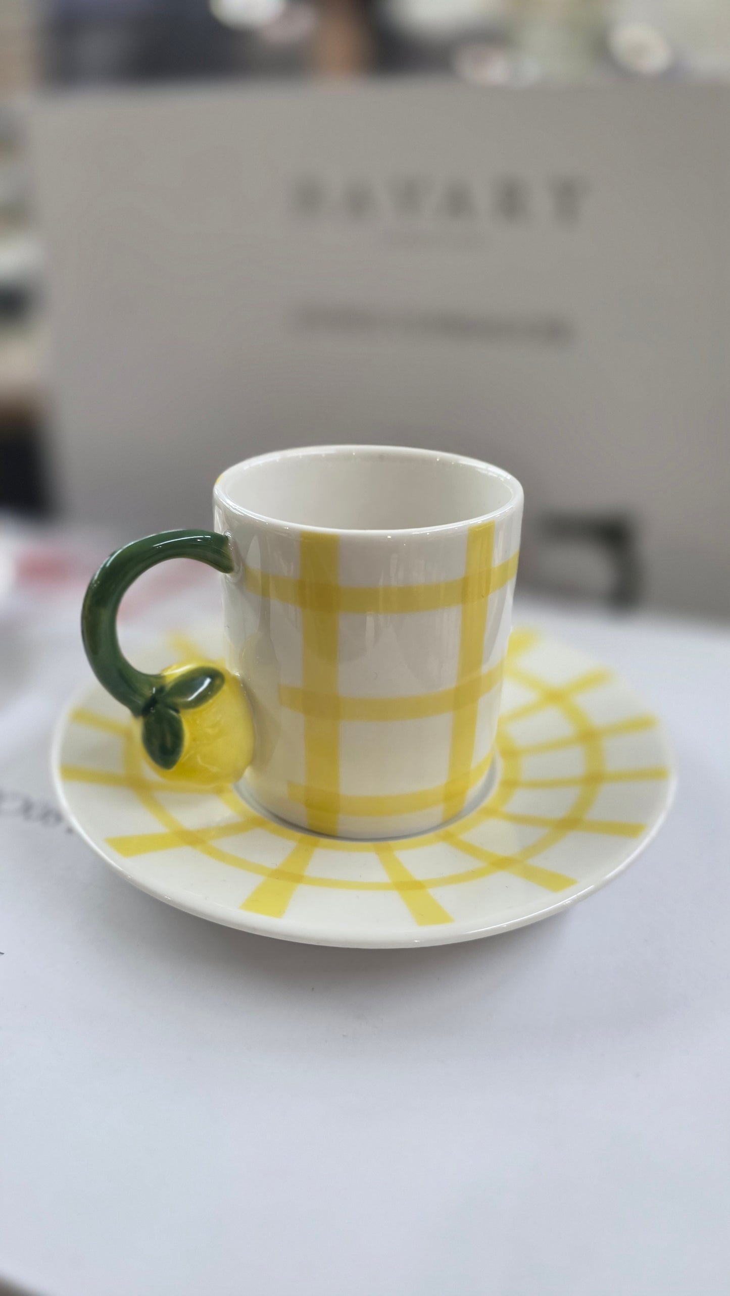 6 tasses à café Citron avec 6 sous tasses