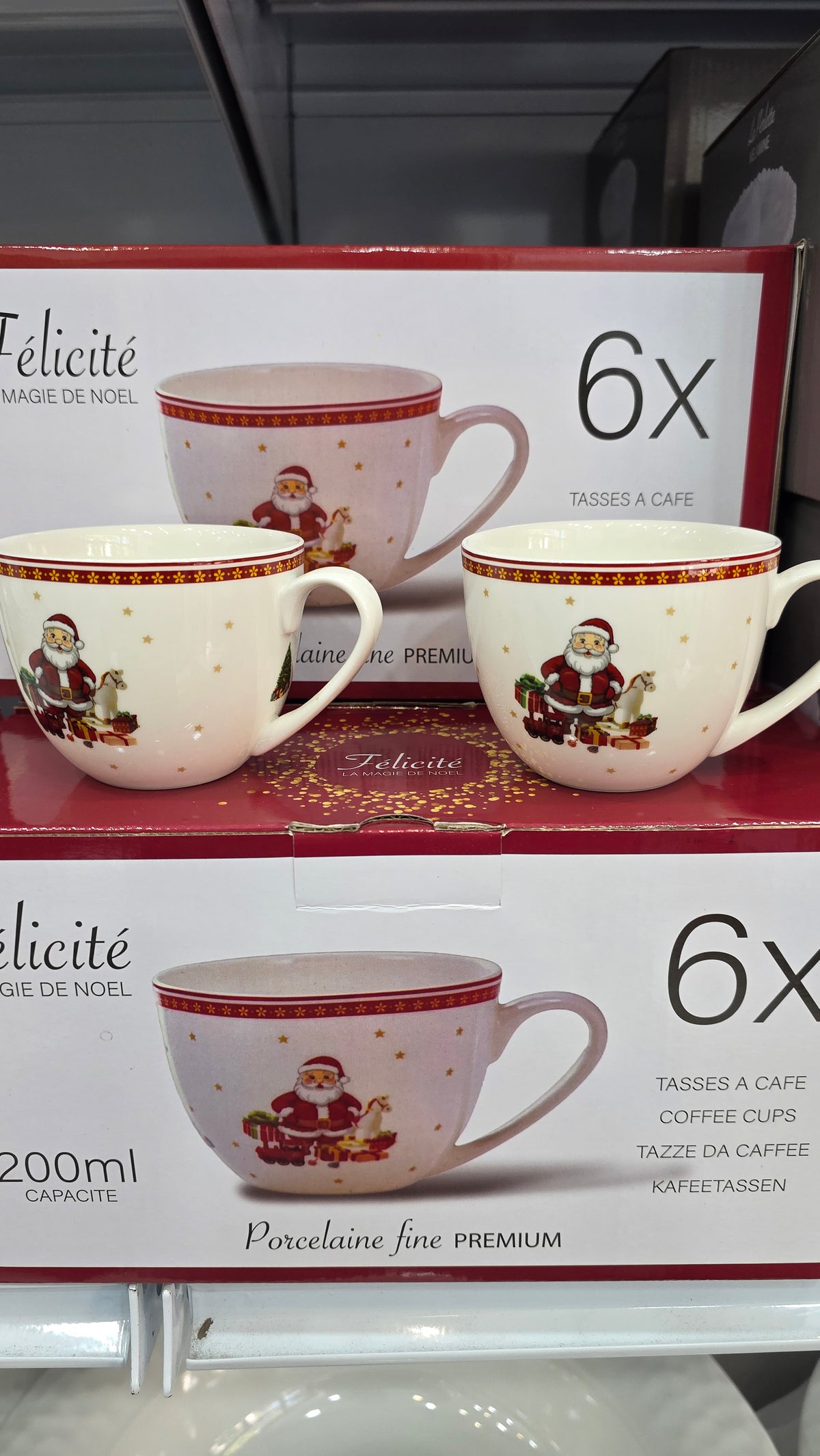 6 TASSES NOËL EN PORCELAINE HAUTE GAMME
