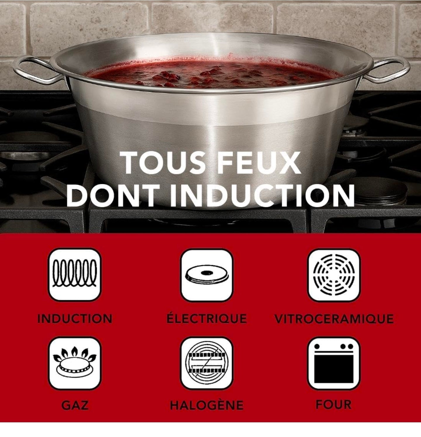 BASSINE CONFITURE INLX QUALITE LOURDE INDUCTION
