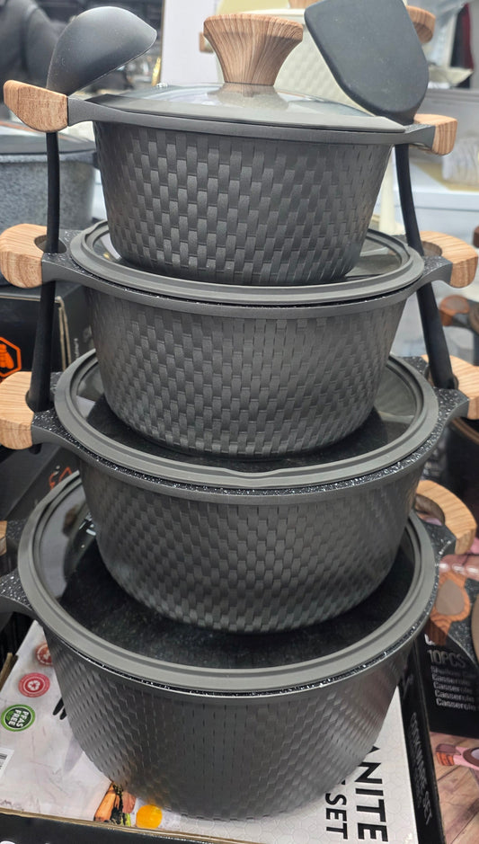 Batteri de cuisine diamant 12 pcs INDUCTION - Grise