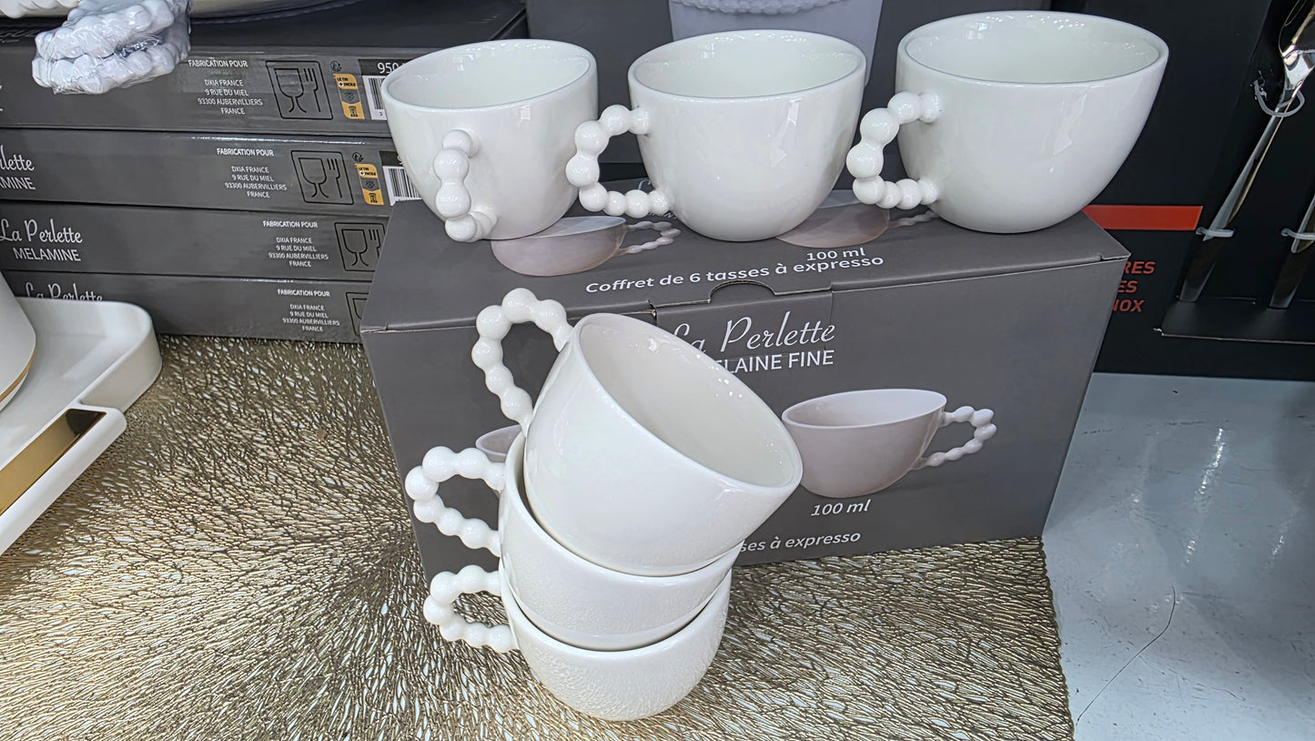6 TASSE A CAFE  EXPRRSSO 100 ml. PERLETTE