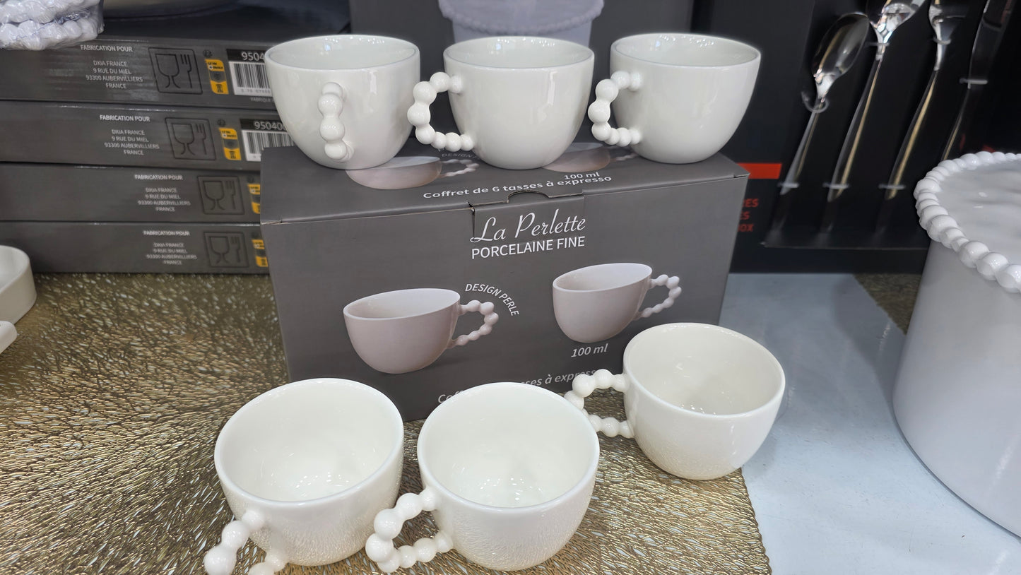 6 TASSE A CAFE  EXPRRSSO 100 ml. PERLETTE