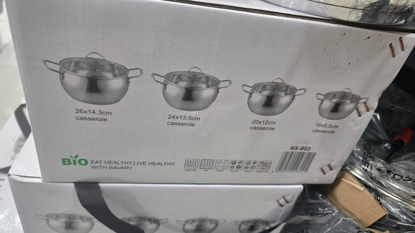 BATTERIE DE CUSINE INOX 18-10 8 PCS